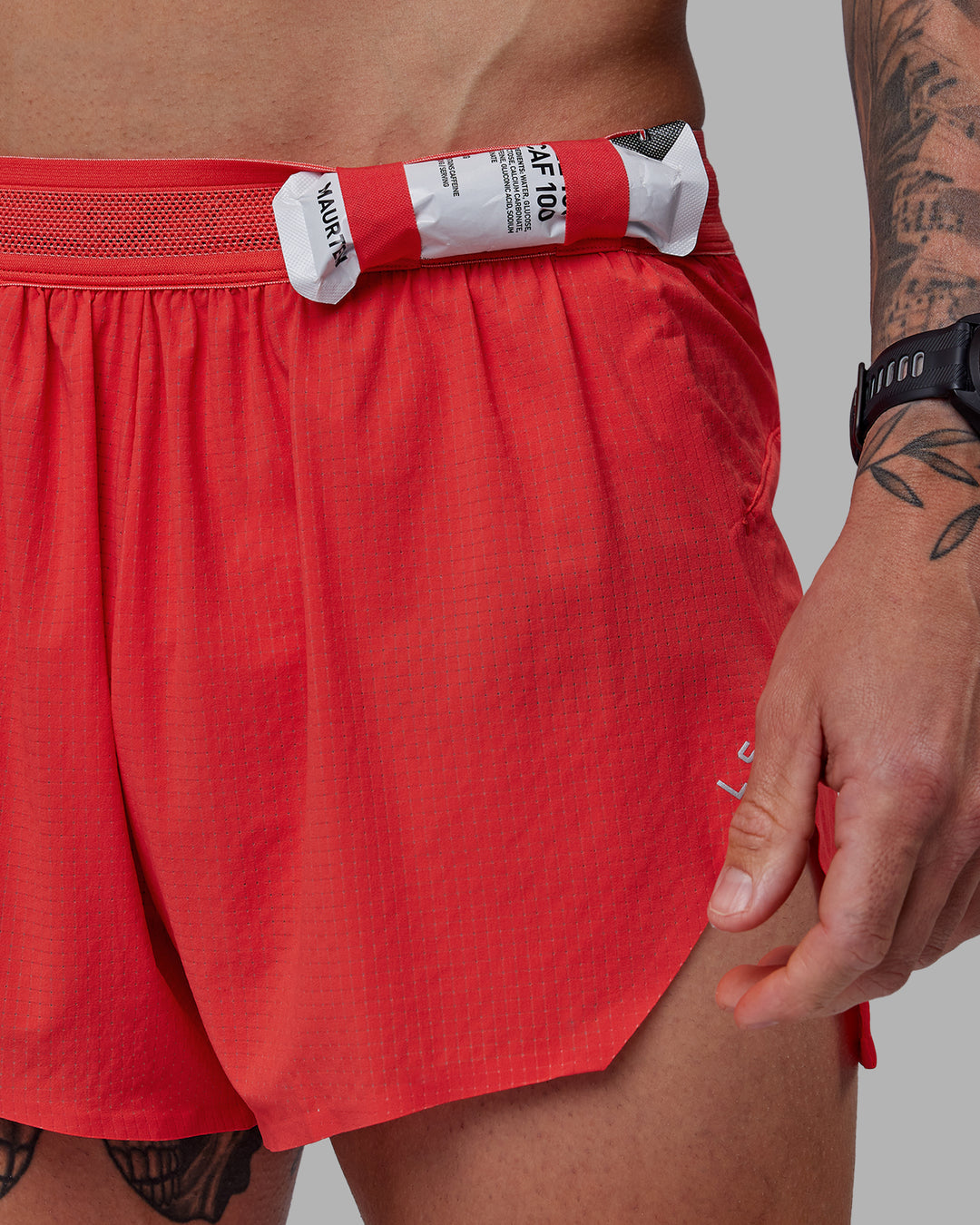 Man wearing Race Day 3&quot; Lined Running Shorts - Cayenne