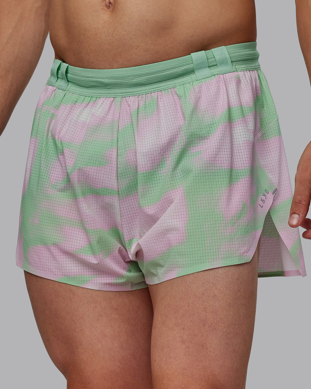 Man wearing Race Day 3&quot; Lined Running Shorts - Mystic Print