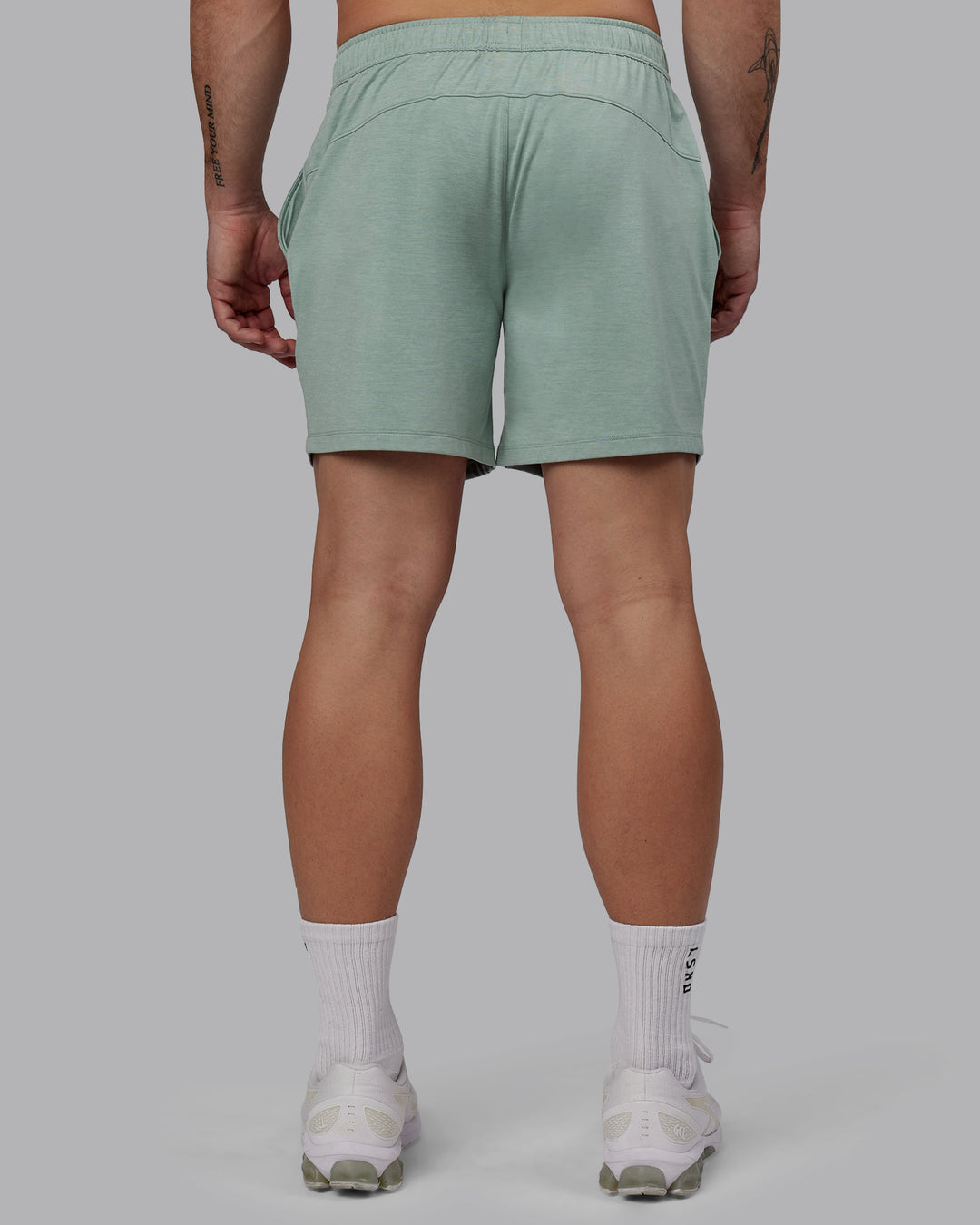 Man Wearing Restore CloudFLX Short - Iceberg Green Marl