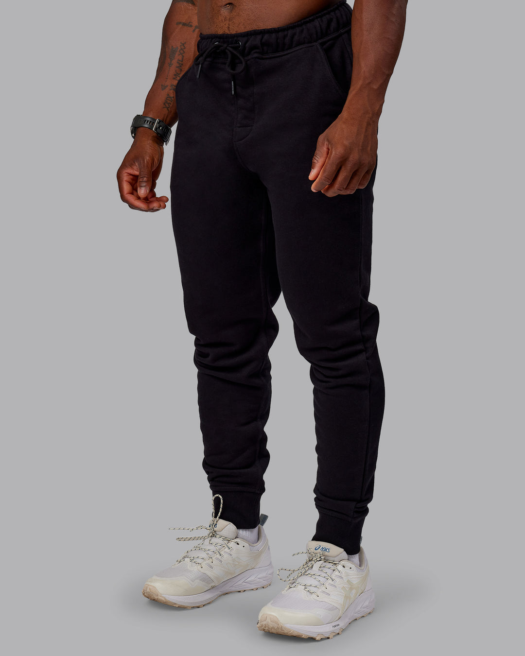 Man wearing Terry Track Pants - Black