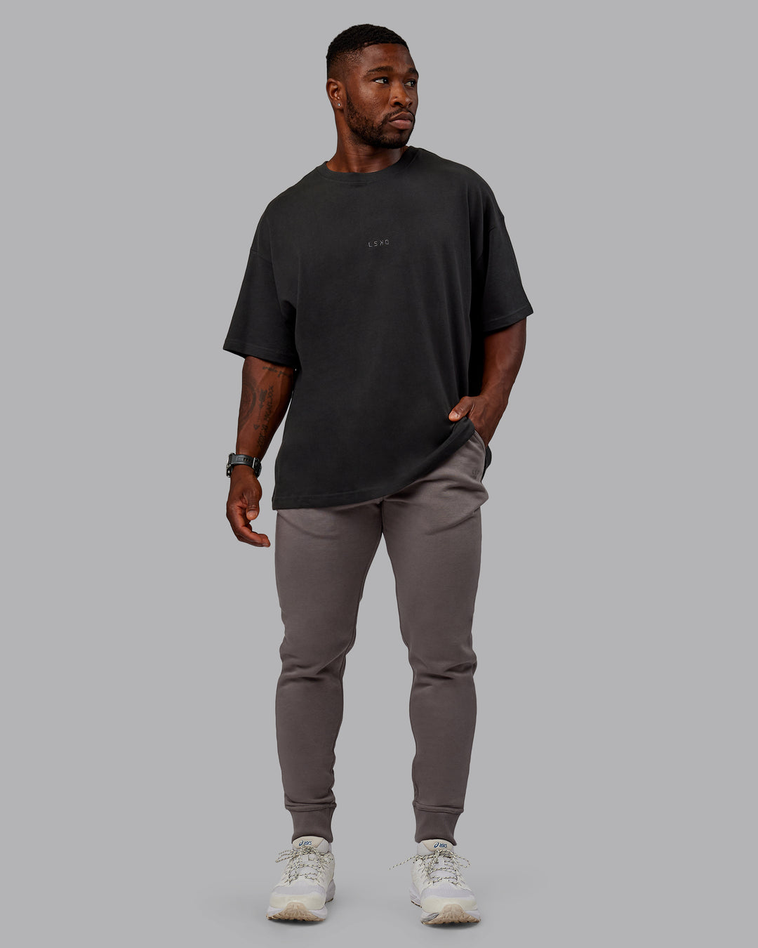 Man wearing Terry Track Pants - Storm Front