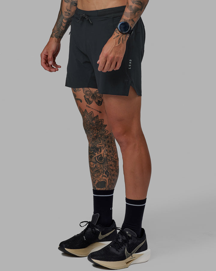 Man wearing UltraAir 5&quot; Lined Performance Shorts - Pirate Black
