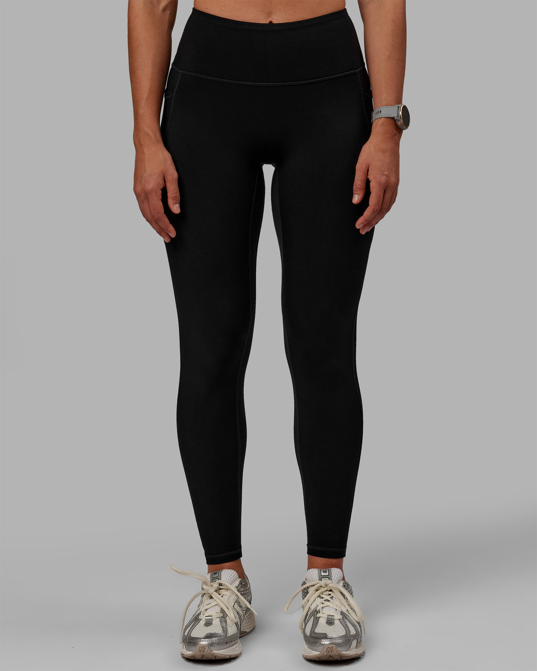 Woman wearing Motion Full Length Thermal Leggings - Black