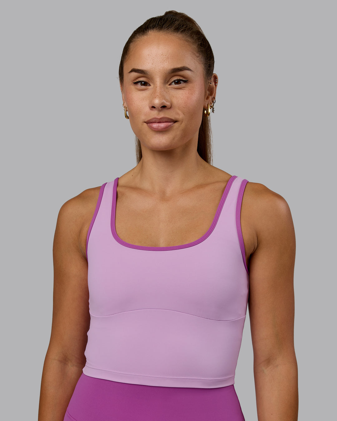 Woman wearing Nexus Active Tank - Light Violet-Orchid