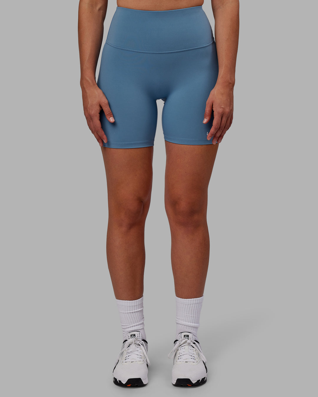 Woman wearing RXD High Waist Mid Short Tights - Elemental Blue