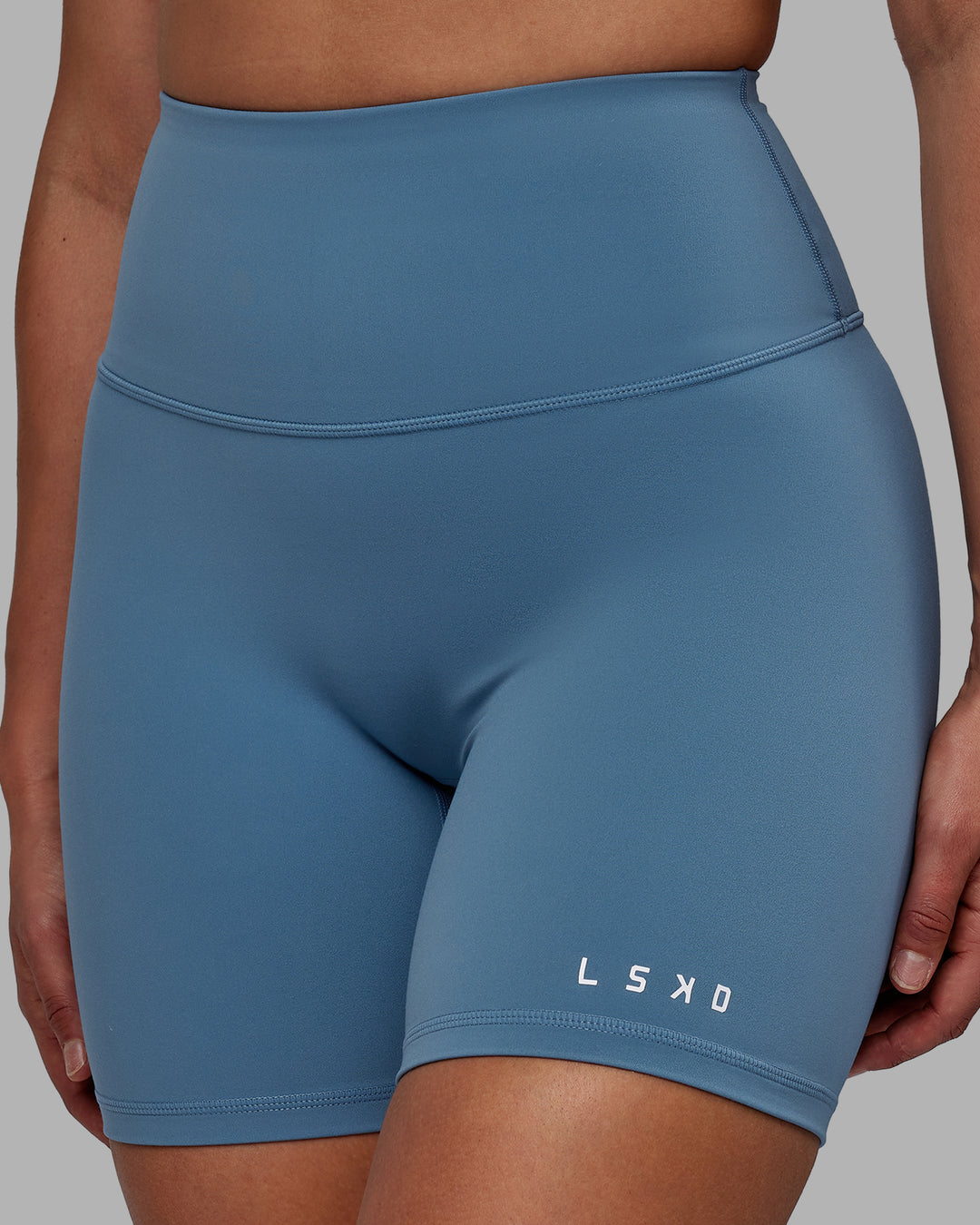 Woman wearing RXD High Waist Mid Short Tights - Elemental Blue