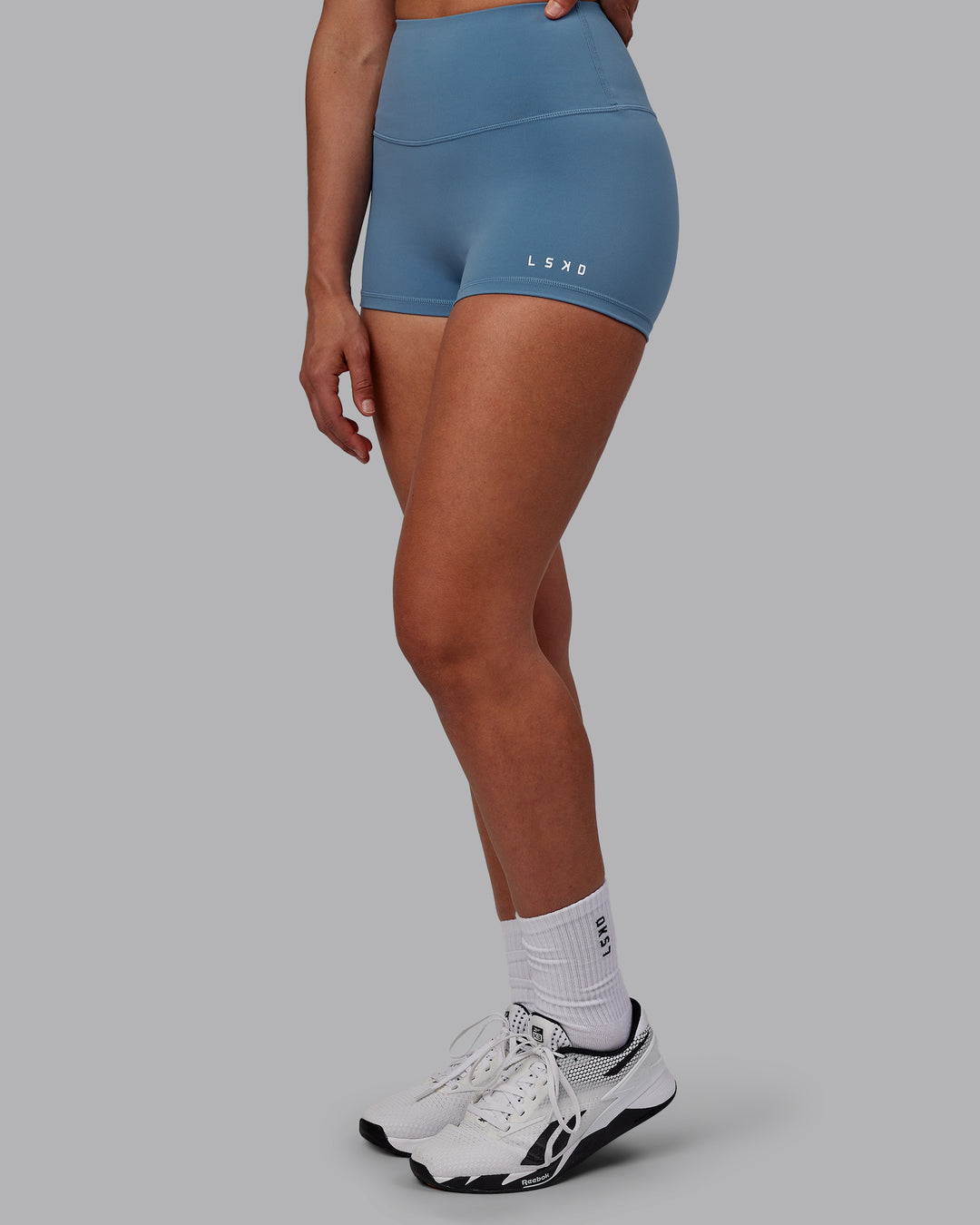 Woman wearing RXD High Waist Micro Short Tights - Elemental Blue