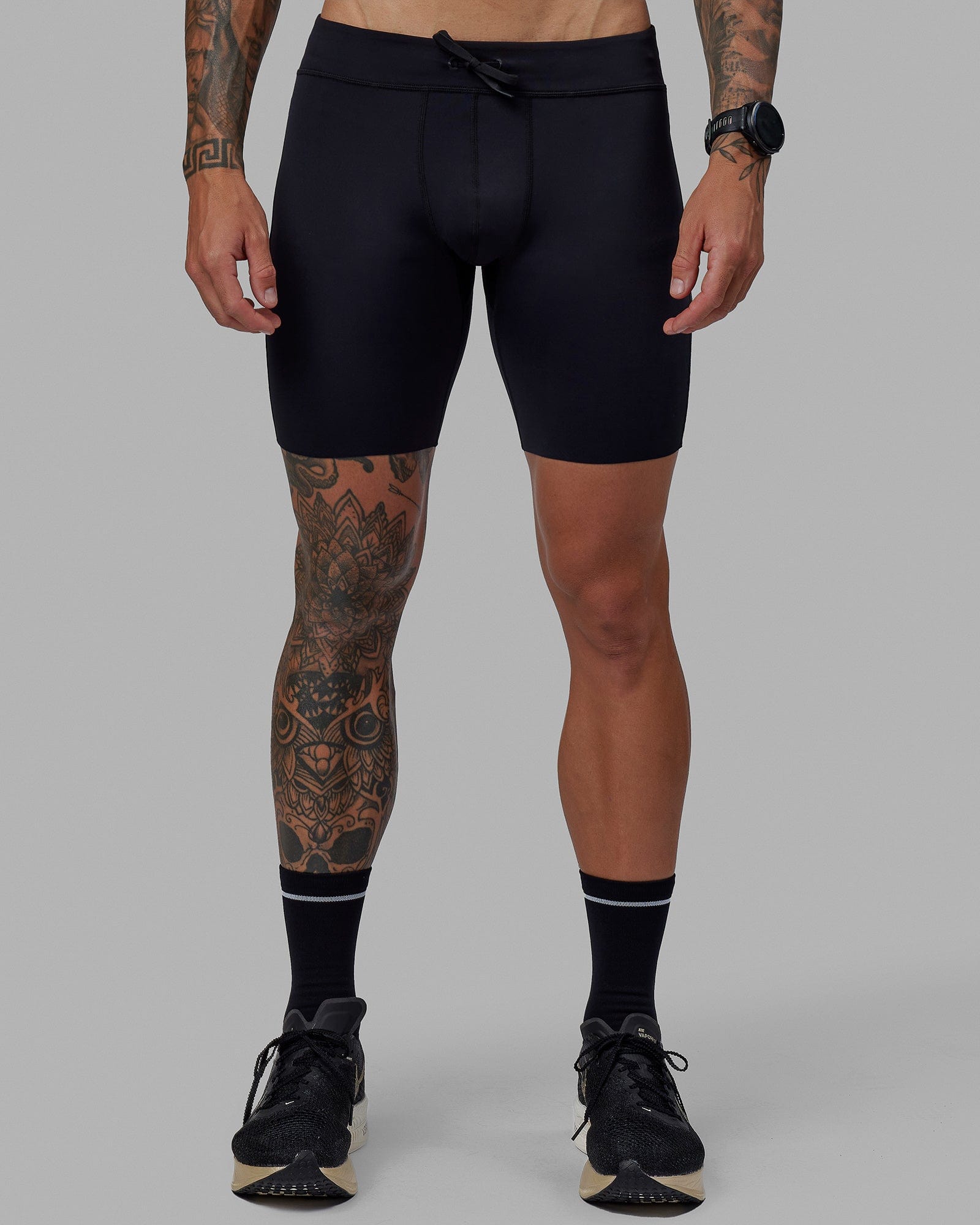 Man wearing Race Day 8" Short Tight - Black