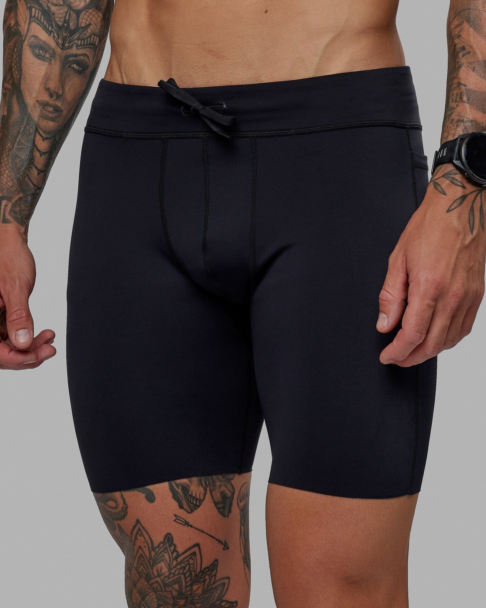 Man wearing Race Day 8" Short Tight - Black