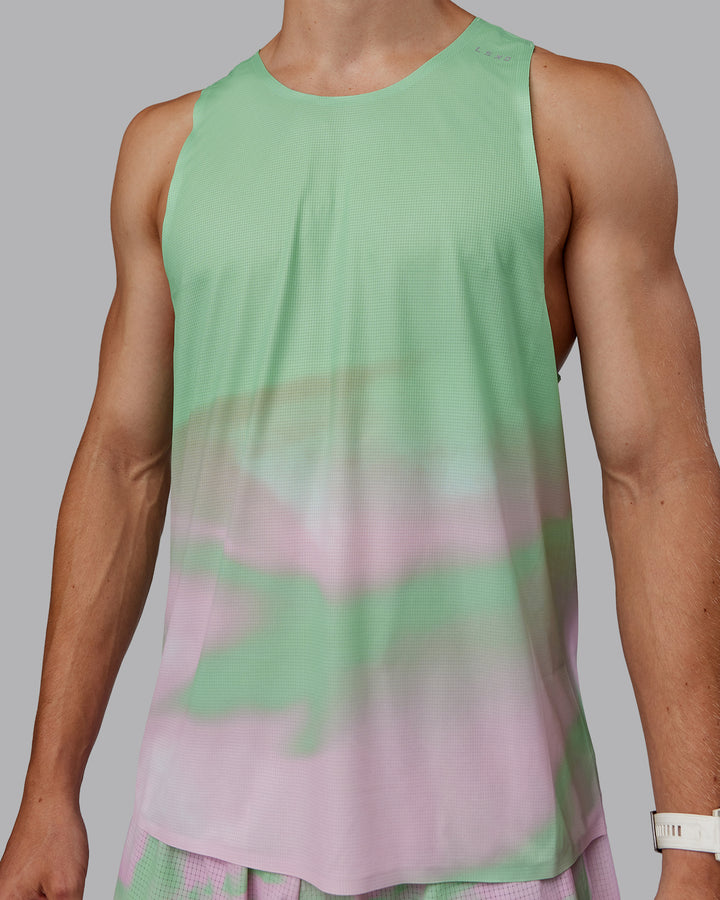 Man wearing Race Day Performance Tank - Mystic Print
