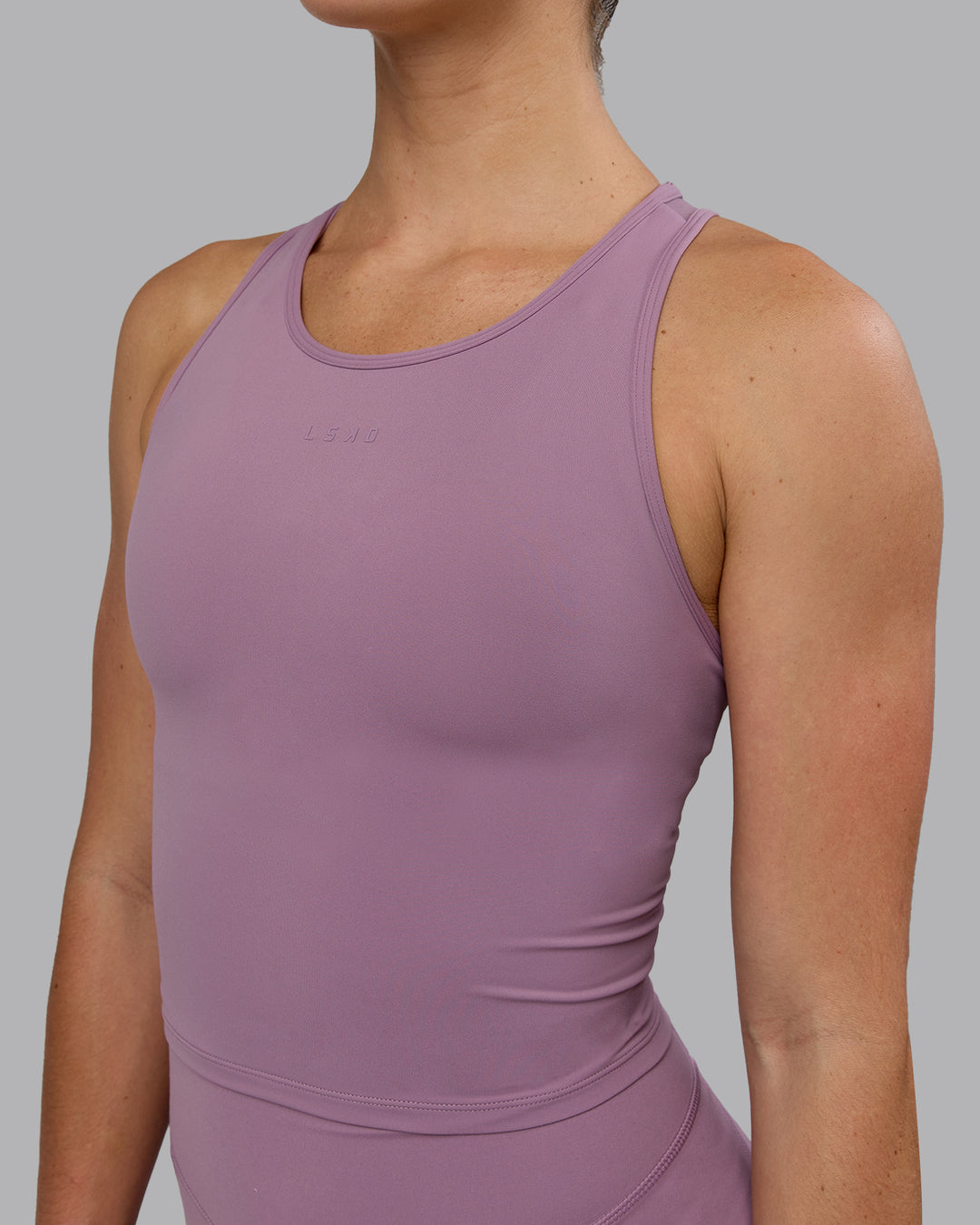 Woman wearing Radiance Tank - Grape