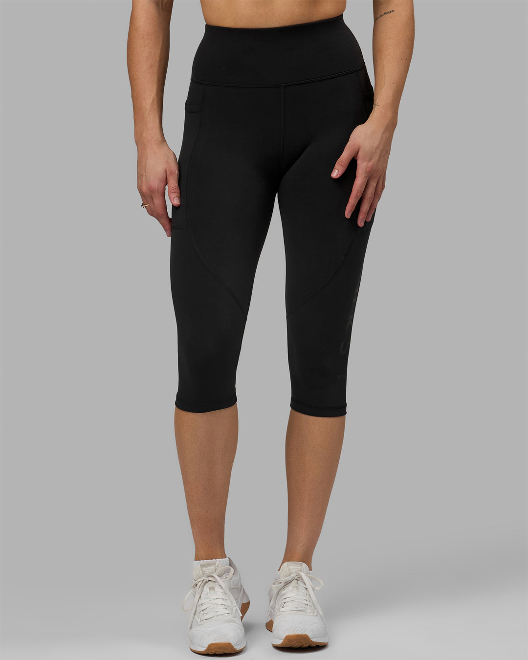 Women Wearing Rep 3/4 Length Tight - Black-Black