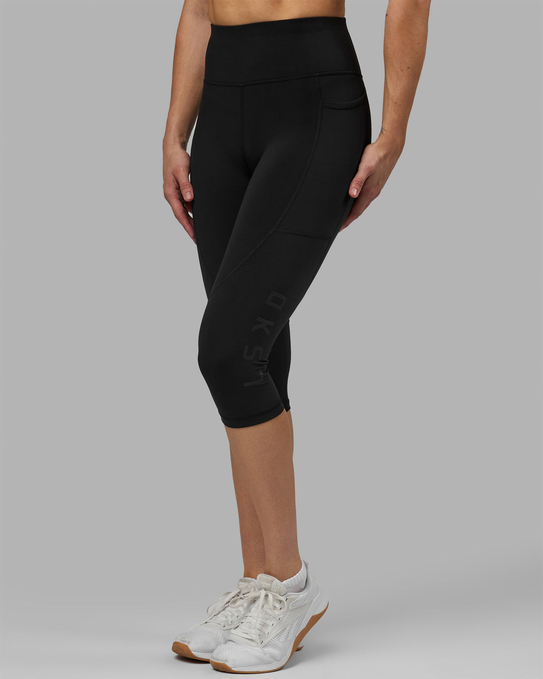 Women Wearing Rep 3/4 Length Tight - Black-Black