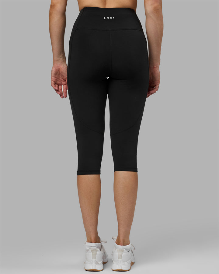 Women Wearing Rep 3/4 Length Tight - Black-Black
