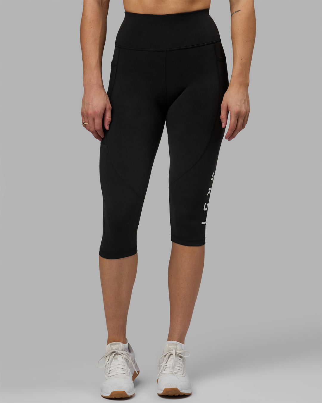 Women Wearing Rep 3/4 Length Tight - Black-White