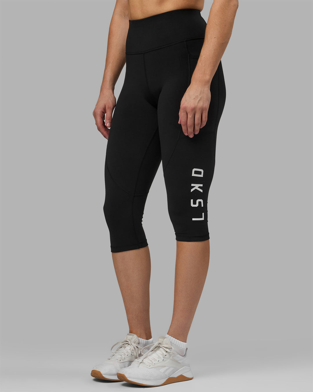 Women Wearing Rep 3/4 Length Tight - Black-White