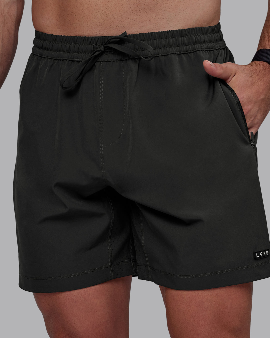 Man wearing Rep 7&quot; Performance Shorts - Pirate Black