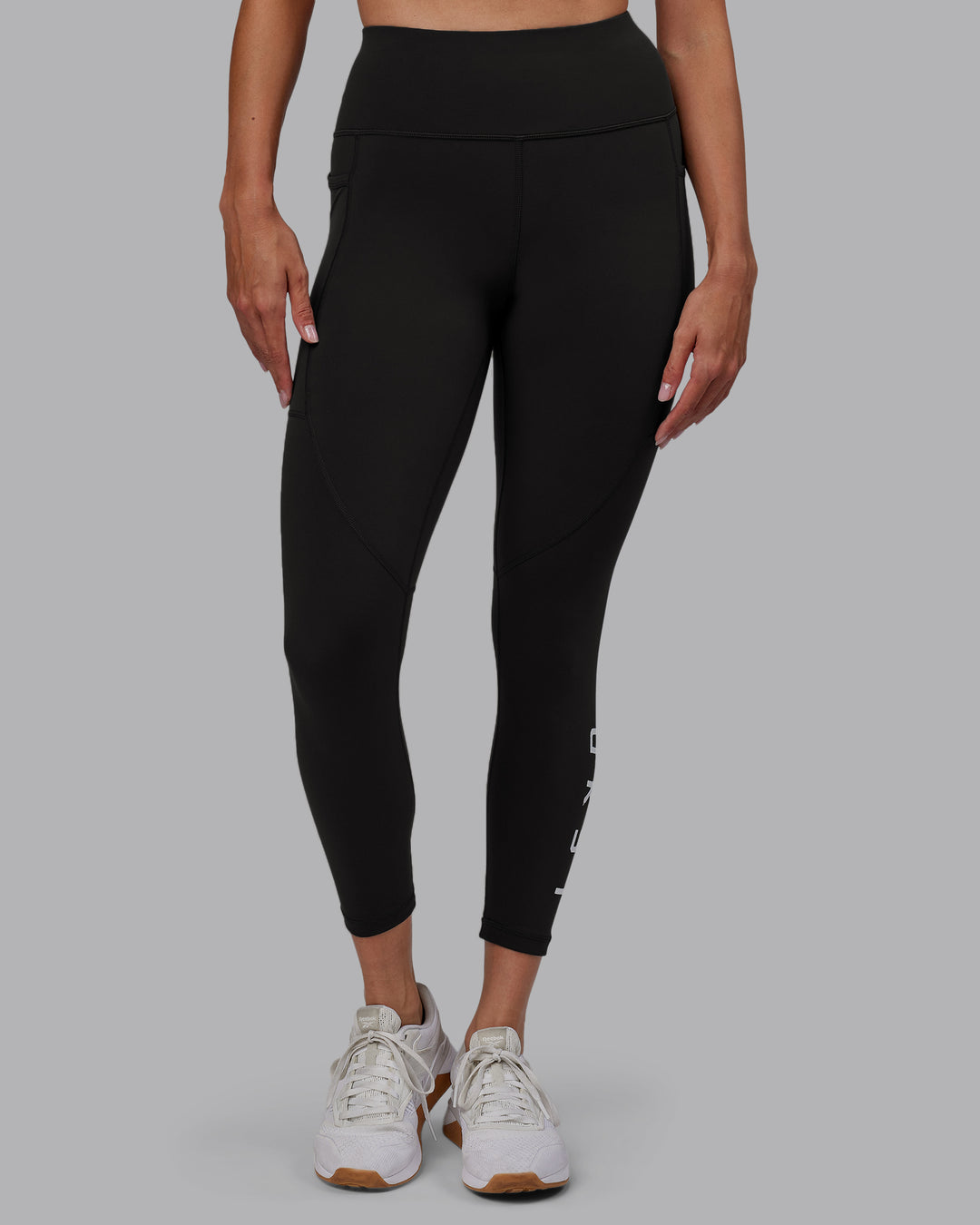 Women Wearing Rep 7/8 Length Tight - Pirate Black-White