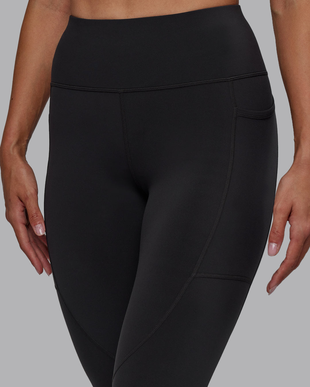 Women Wearing Rep 7/8 Length Tight - Pirate Black-White