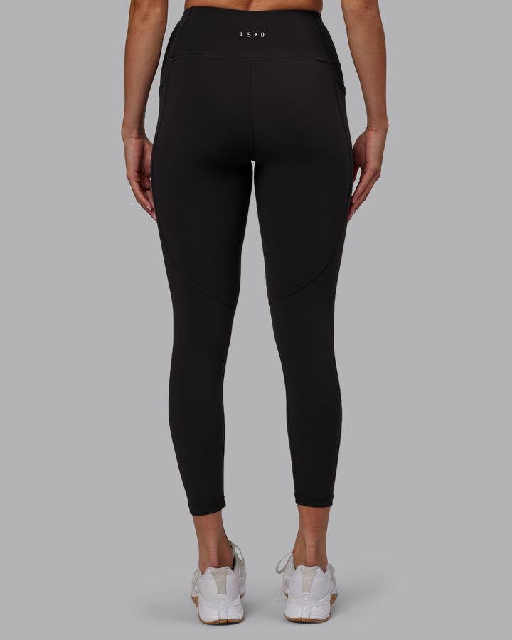 Women Wearing Rep 7/8 Length Tight - Pirate Black-White
