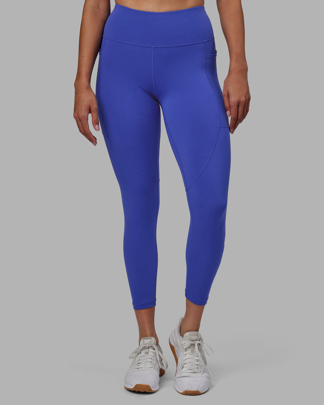 Women Wearing Rep 7/8 Length Tight - Power Cobalt-White