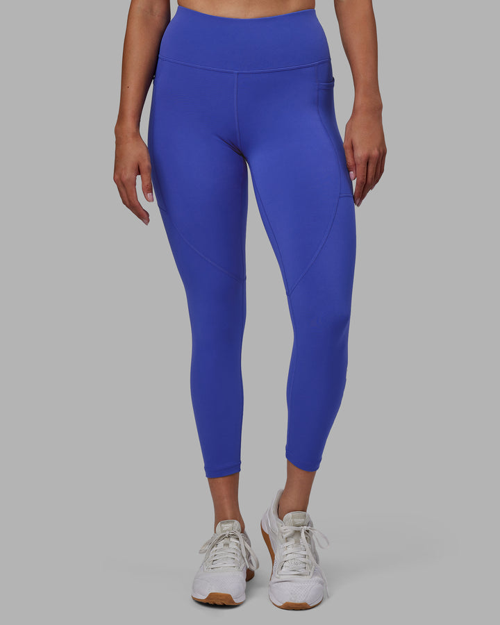 Women Wearing Rep 7/8 Length Tight - Power Cobalt-White
