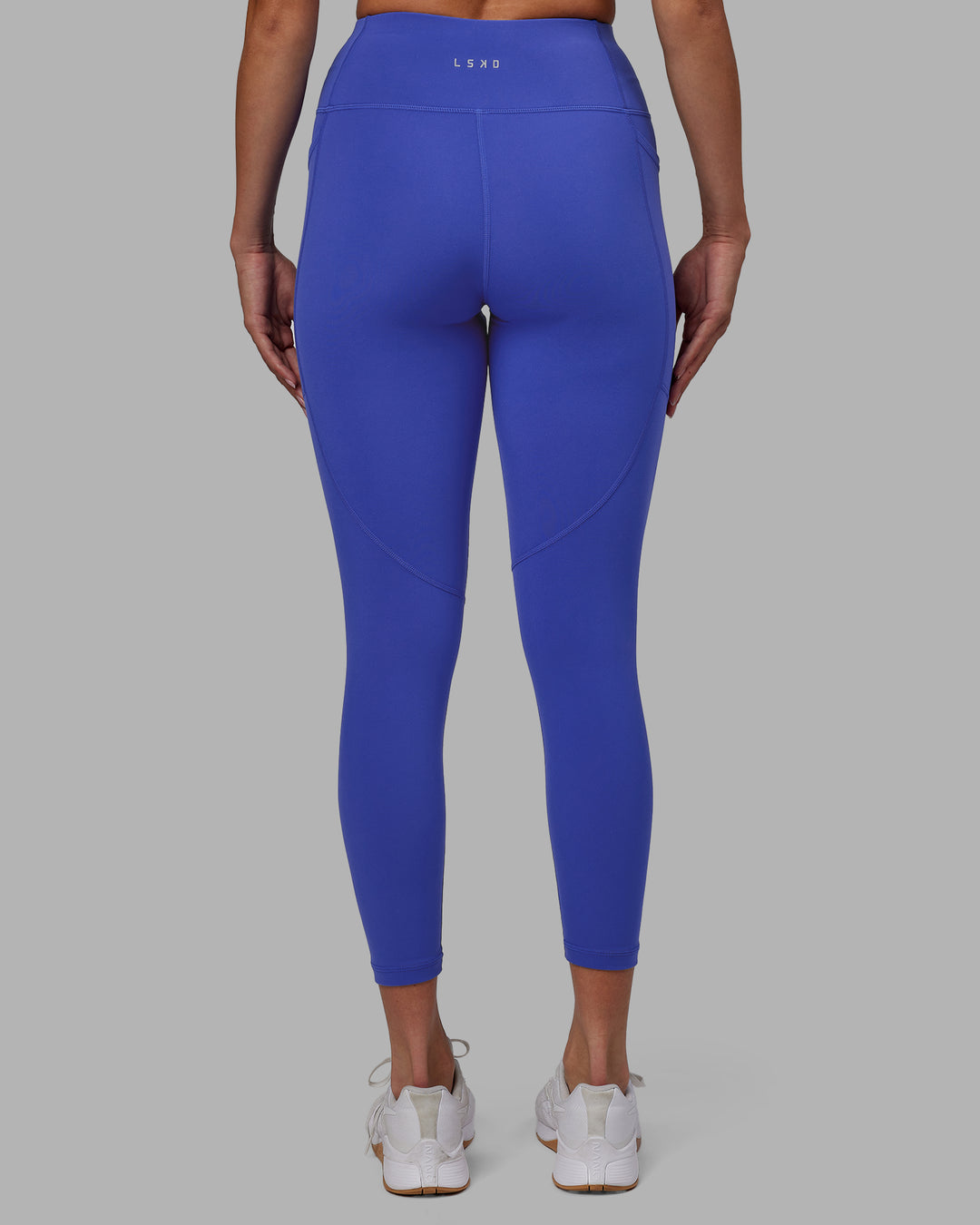 Women Wearing Rep 7/8 Length Tight - Power Cobalt-White