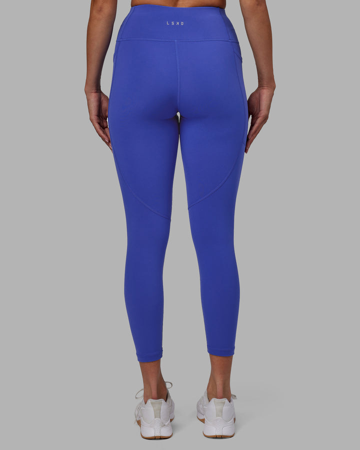 Women Wearing Rep 7/8 Length Tight - Power Cobalt-White
