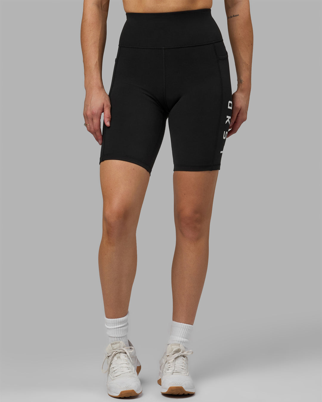 Women Wearing Rep Bike Short Tight - Black-White