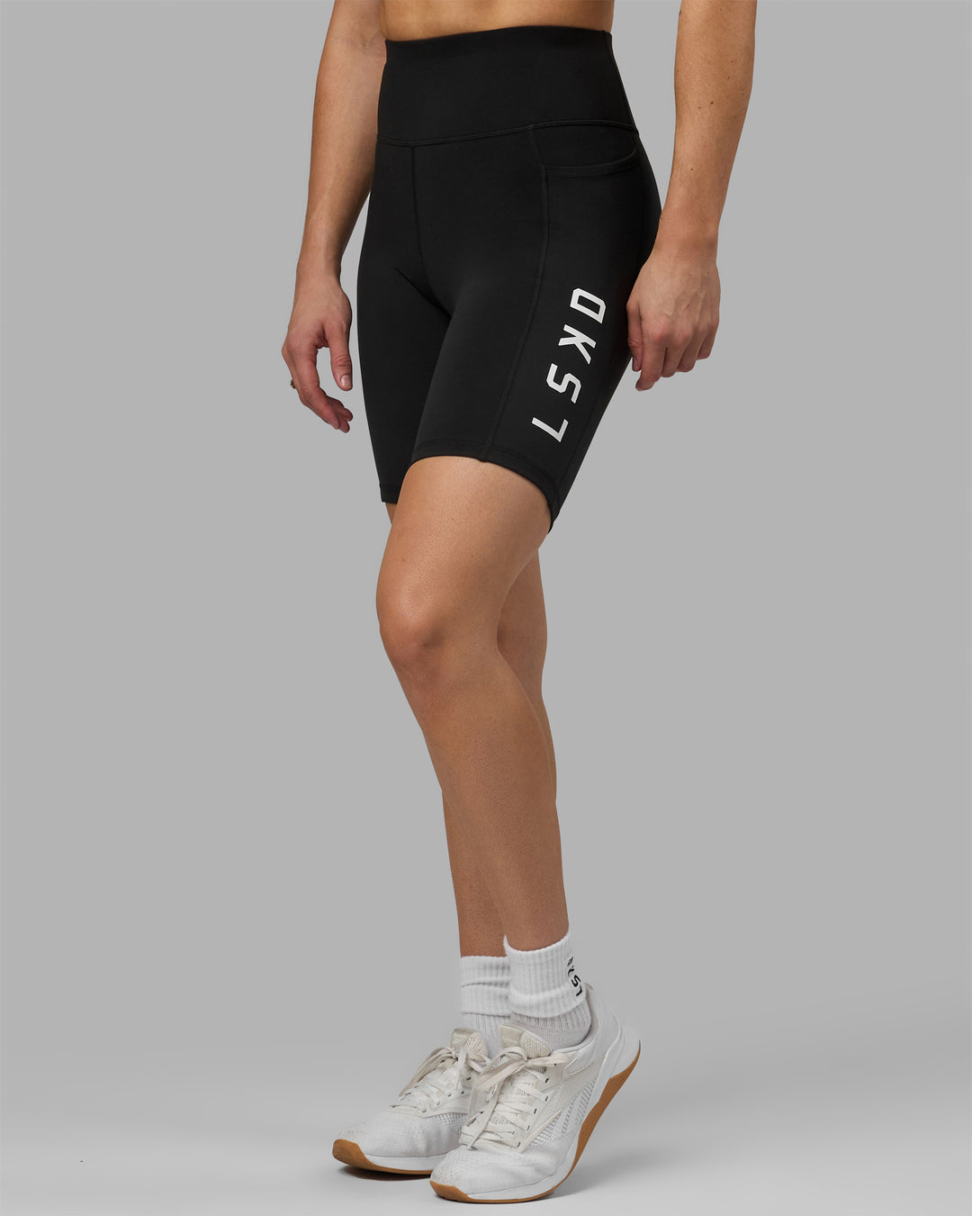 Women Wearing Rep Bike Short Tight - Black-White