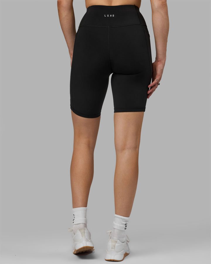 Women Wearing Rep Bike Short Tight - Black-White
