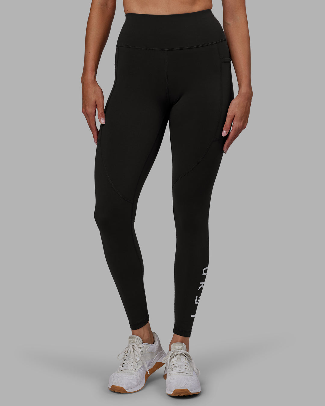 Women Wearing Rep Full Length Tight - Pirate Black-White