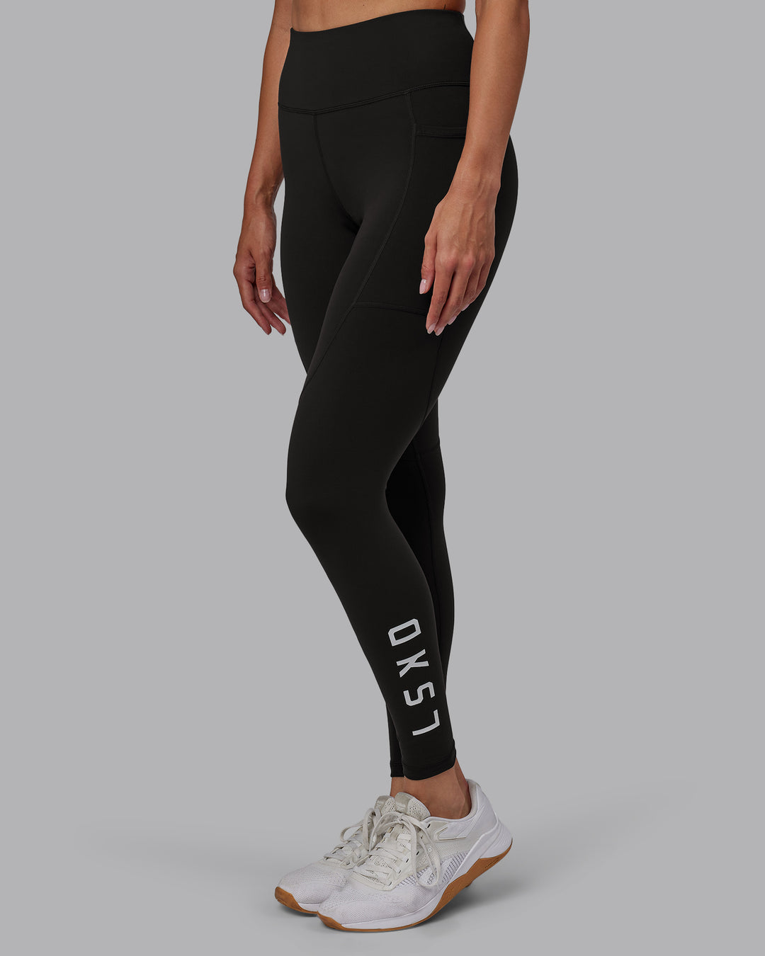 Women Wearing Rep Full Length Tight - Pirate Black-White