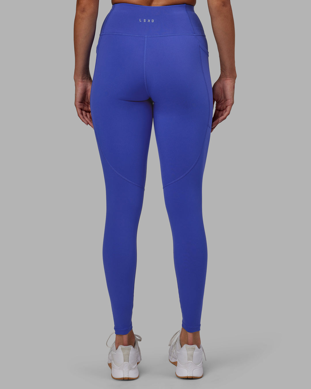 Women Wearing Rep Full Length Tight - Power Cobalt-White