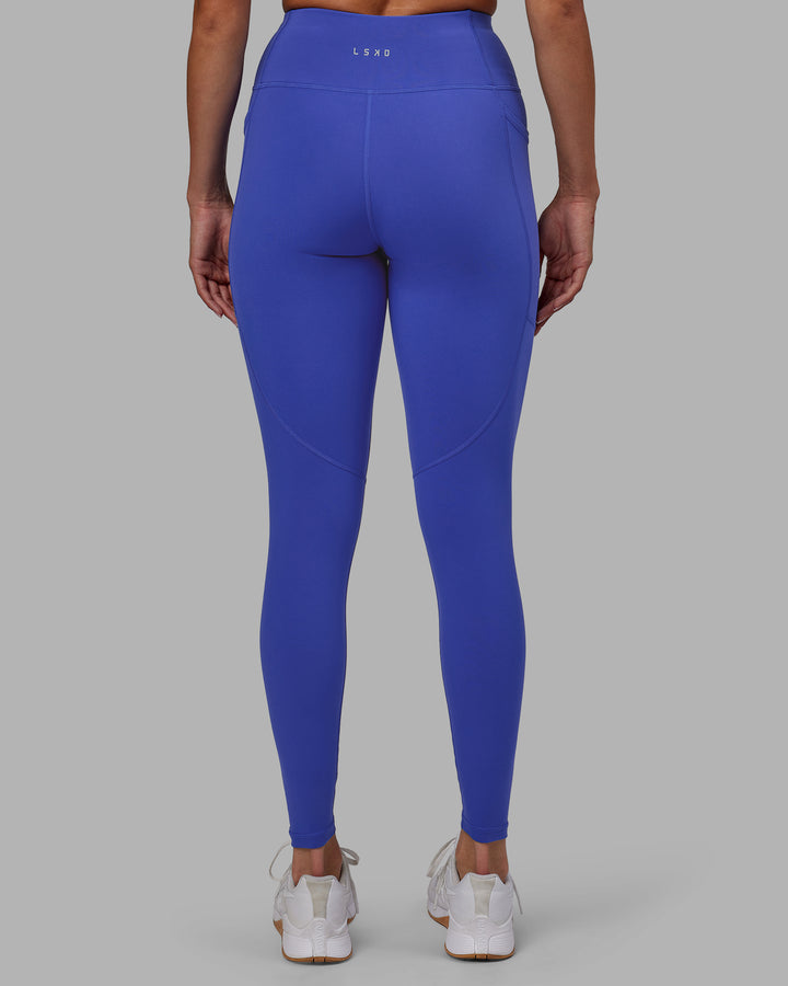 Women Wearing Rep Full Length Tight - Power Cobalt-White
