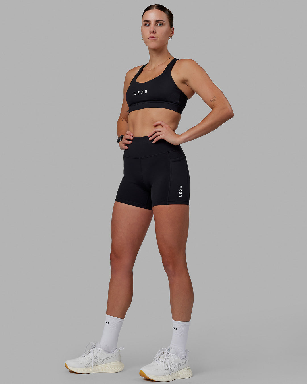 Women Wearing Rep X-Short Tights - Black-White