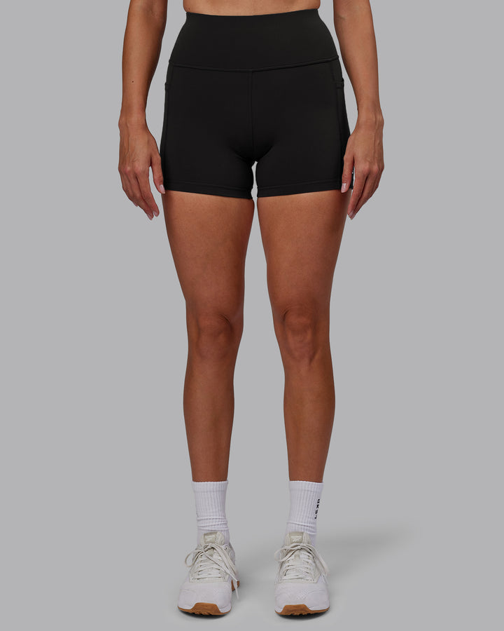 Women Wearing Rep X-Short Tight - Pirate Black-White
