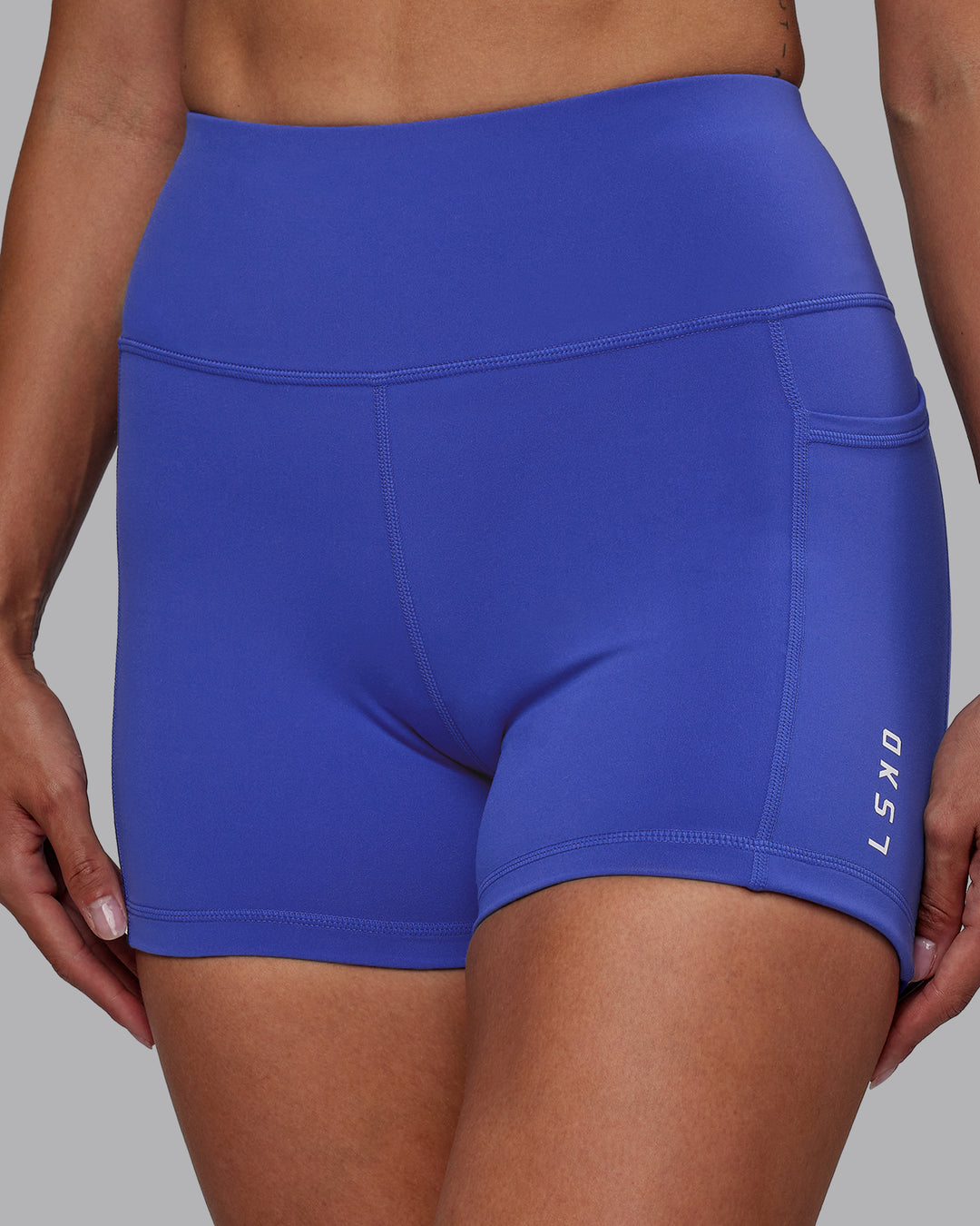 Women Wearing Rep X-Short Tight - Power Cobalt-White