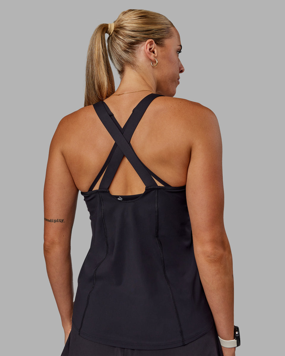 Woman wearing Rush Performance Tank - Black