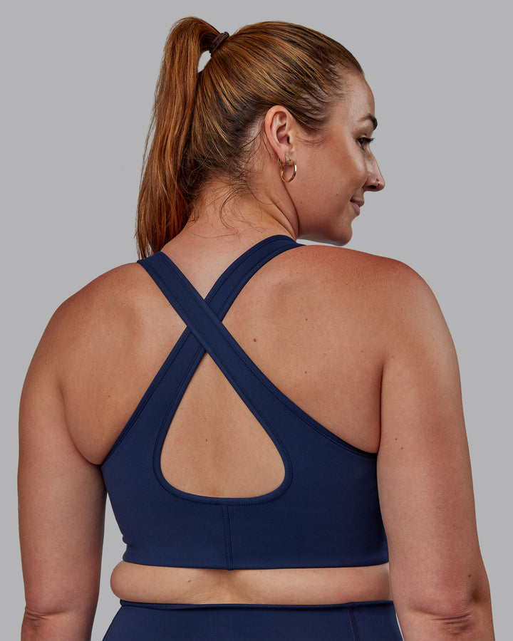 Woman wearing Stamina Sports Bra (D/DD/E) - Future Navy
