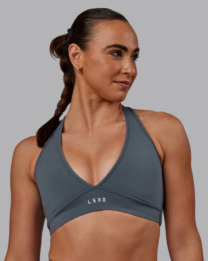 Woman wearing Stamina Sports Bra - Turbulence
