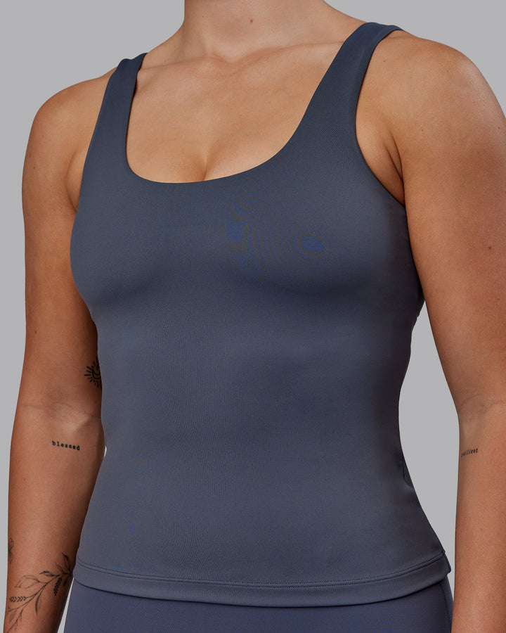 Woman wearing Staple Active Shelf Bra Tank - Turbulence
