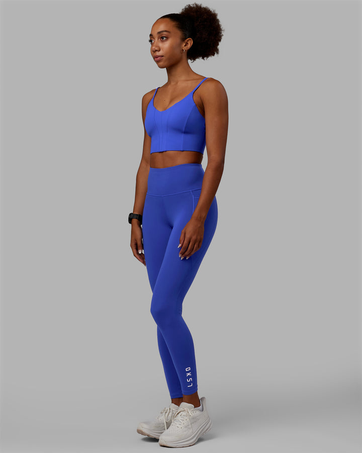 Woman wearing Streamline Bra - Power Cobalt
