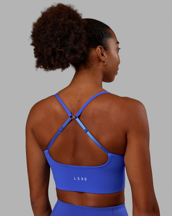 Woman wearing Streamline Bra - Power Cobalt
