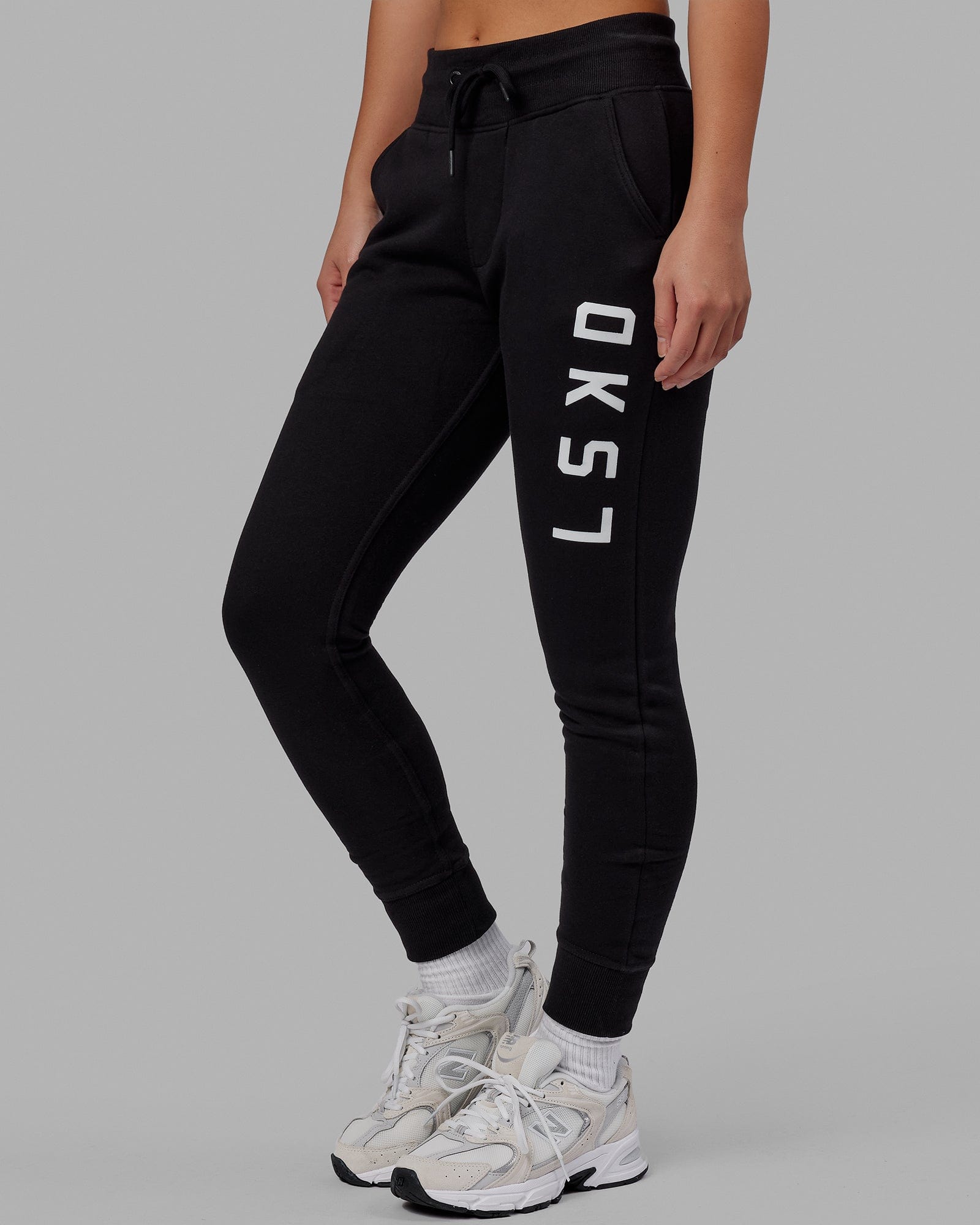 Black white cheap track pants