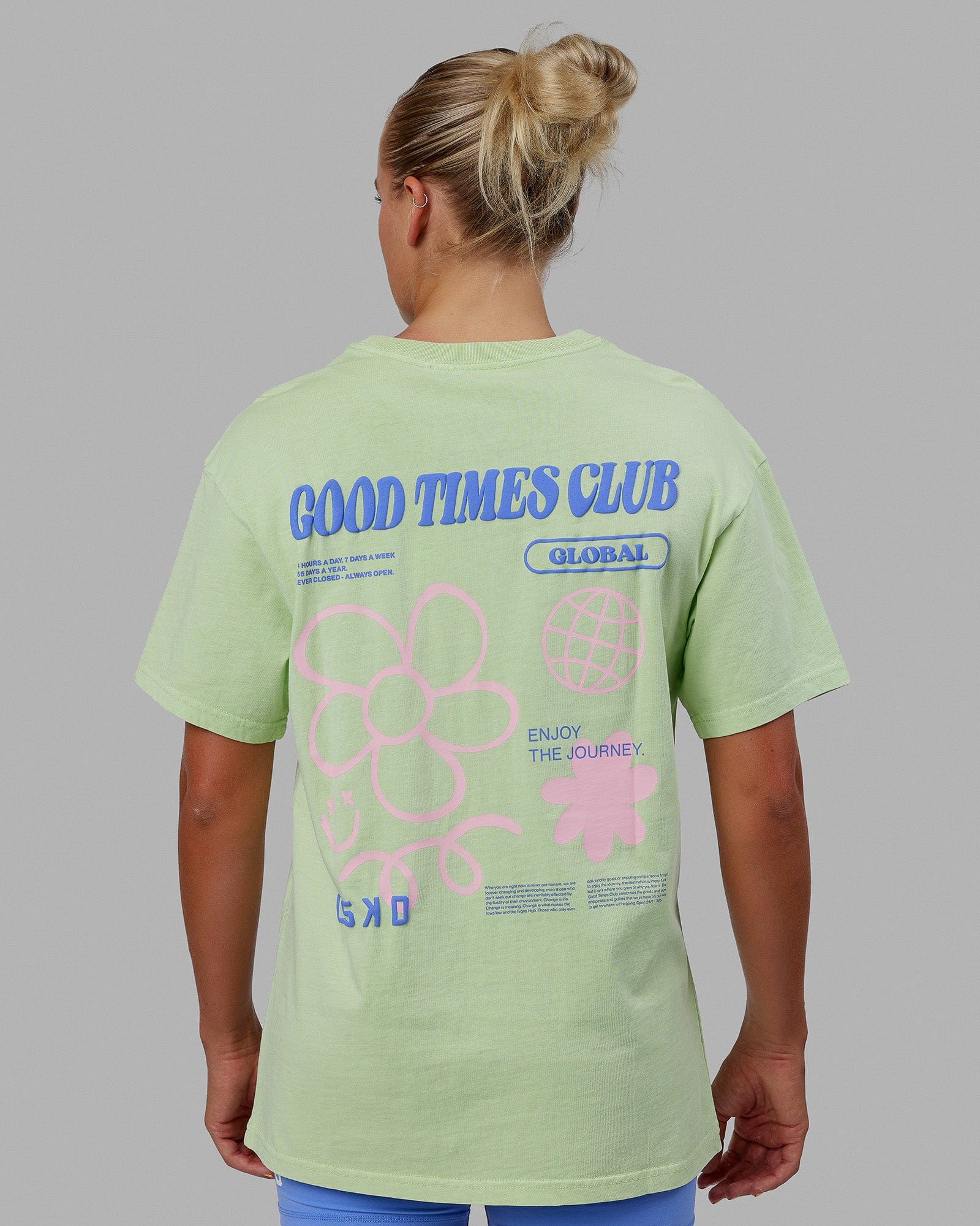 Unisex Good Times Global Heavyweight Tee Oversize - Mint-Pink