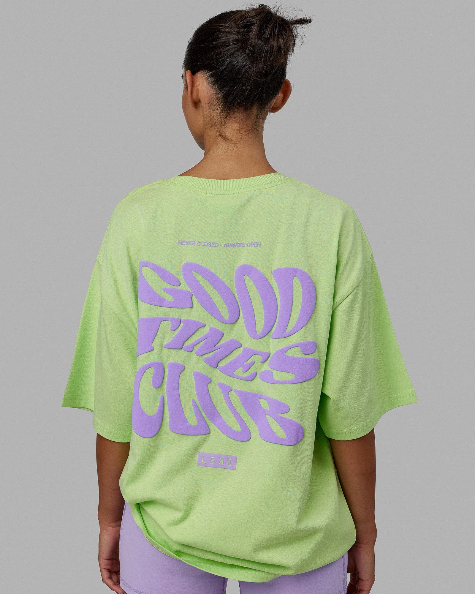 Good Times Heavyweight Tee Oversize - Paradise Green-Pale Lilac | LSKD