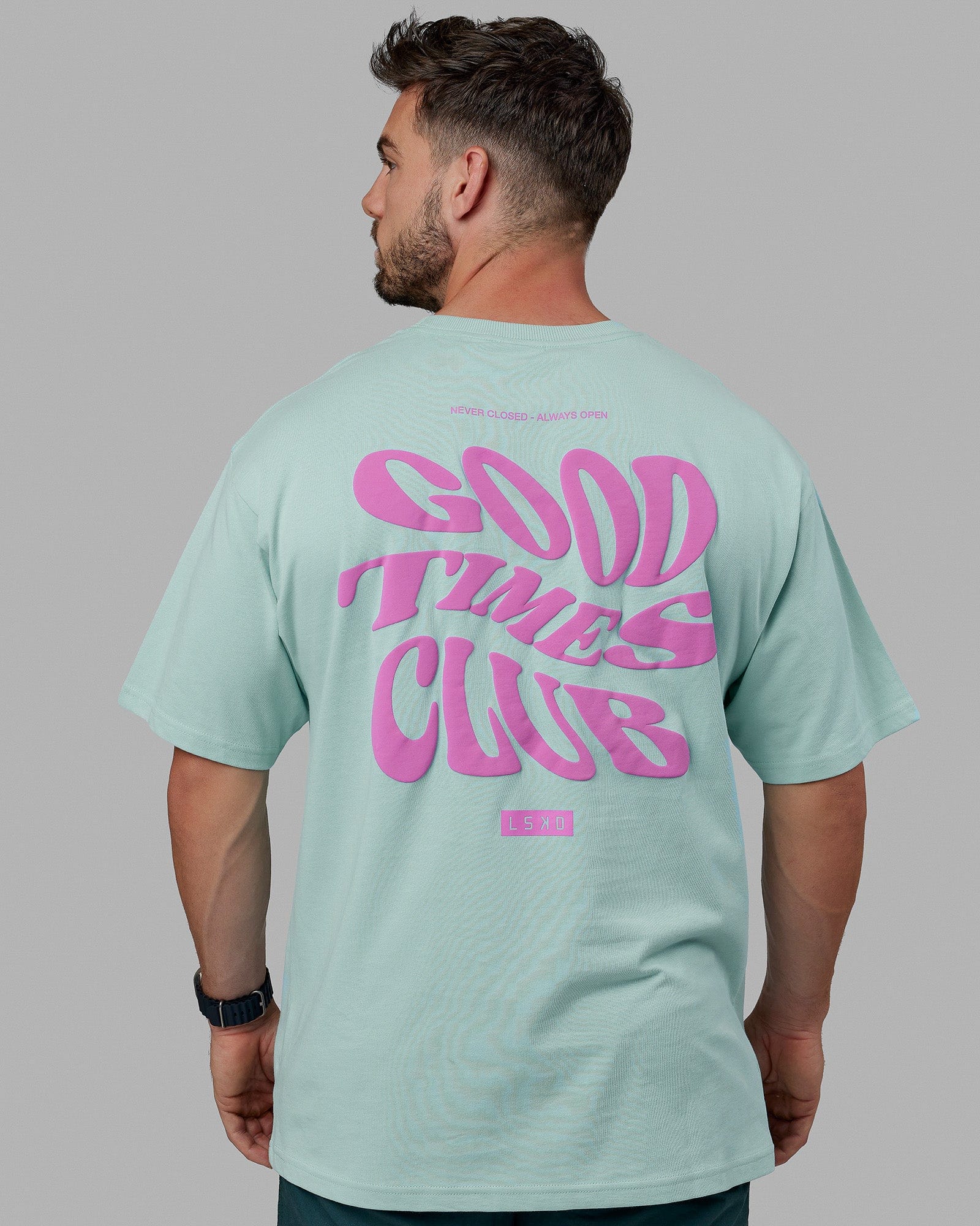 Unisex Good Times Heavyweight Tee - Pastel Turquoise-Spark Pink | LSKD