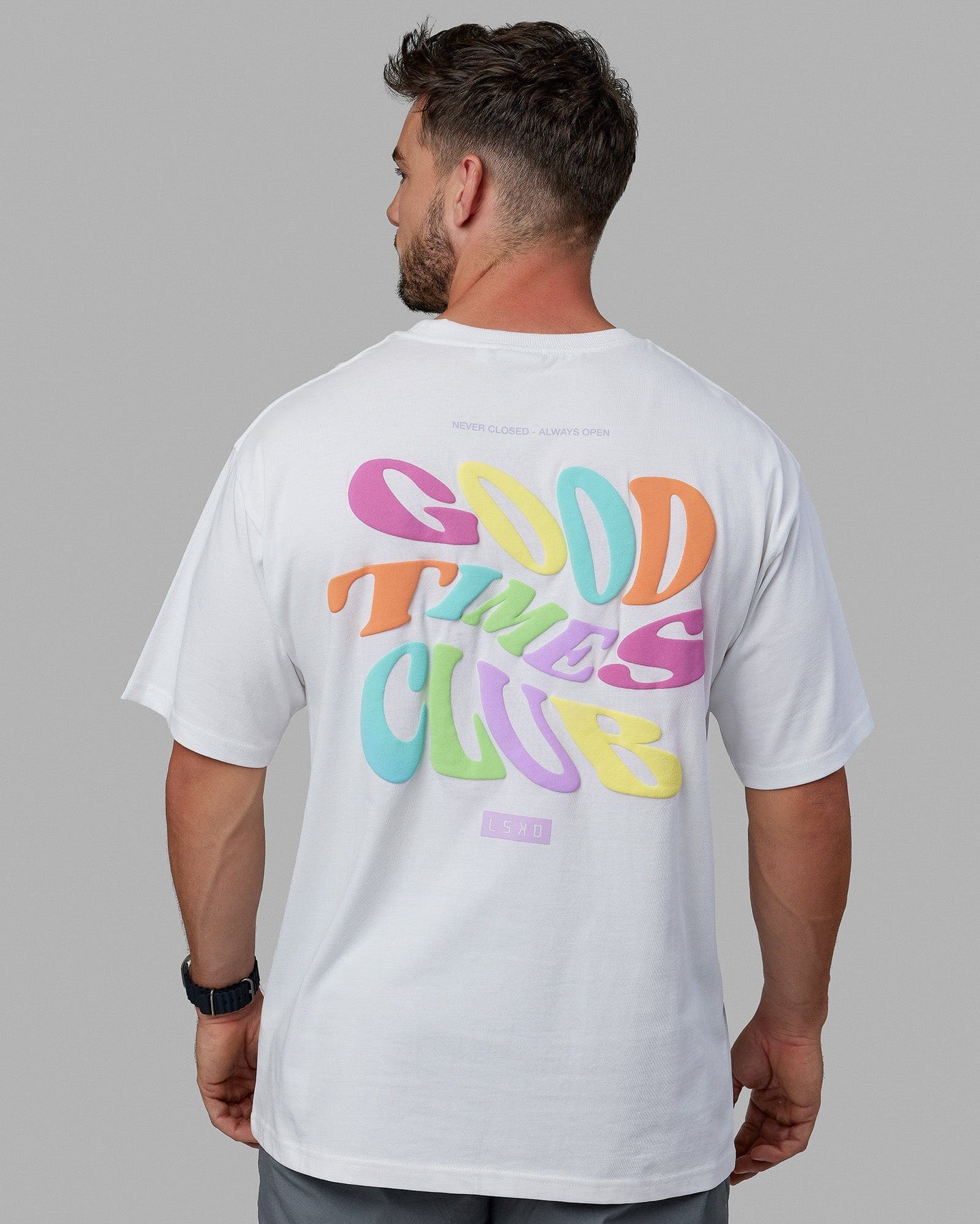 Unisex Good Times Heavyweight Tee Oversize - White-Multi | LSKD