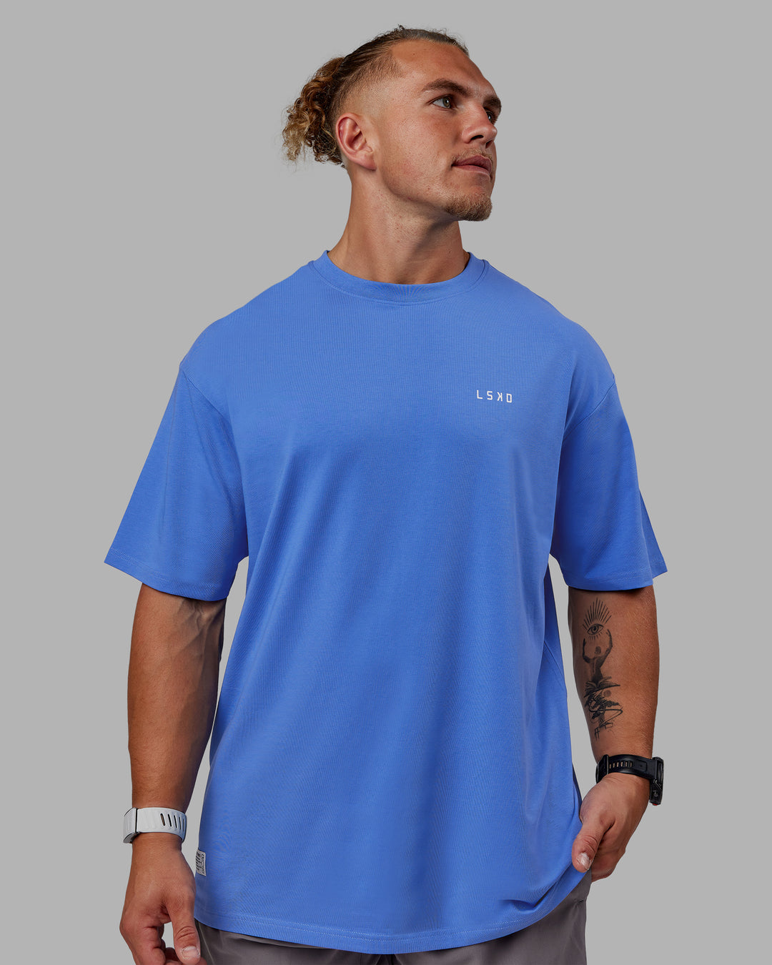 Unisex VS1 FLXCotton Tee Oversize - Ultramarine-White